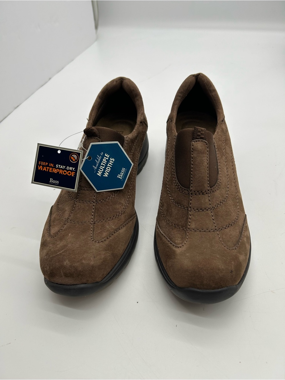 Bass Women’s Brown Suede Waterproof Slip-On Walking Shoe - Brown 8.5